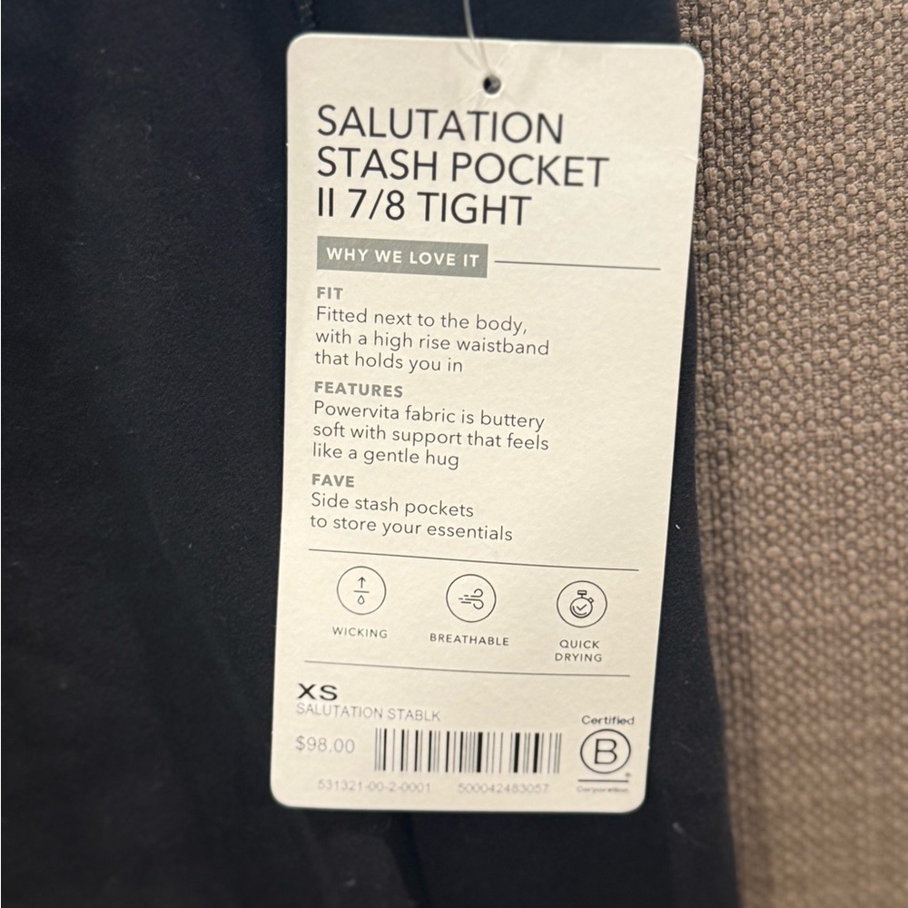 Salutation Stash Pocket || 7/8 tight - Picture 4 of 5